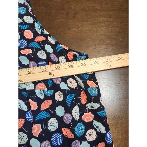 Talbots Womens Multicolor Umbrellas Print Sleeveless Button Front Blouse Size 3X - Picture 6 of 7